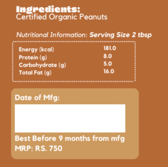 Peanut Butter | Smooth - Unsweetened - Vegan - No Preservatives, No Palm Oil, No Artificial Flavour, Non GMO Peanuts - Nature&