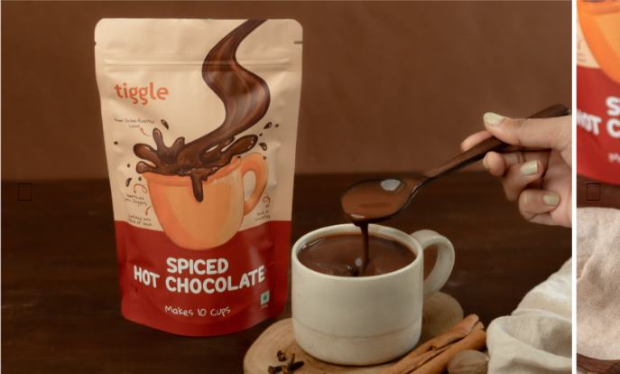 Chocolate Mix | Spiced Hot Chocolate Mix - Vegan, Gluten Free & Chemical Free - Tiggle - Make 1 Cups - 20gm