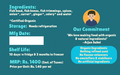 Wild Fish Stock - Made from River Sole - Cooked for 8-10 Hours - Gluten Free – Made With Organic Ingredients – Nature’s Soul – 1000ml