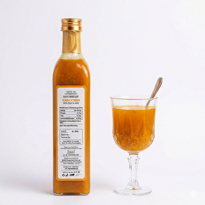 Juice | Sea buckthorn Juice - Taste Of Sanjeevani - 100% Pulp &amp;amp; Juice - No Added Artificial Colors, Distillation &amp;amp; No Added Preservatives - 5s Farm - 700ml