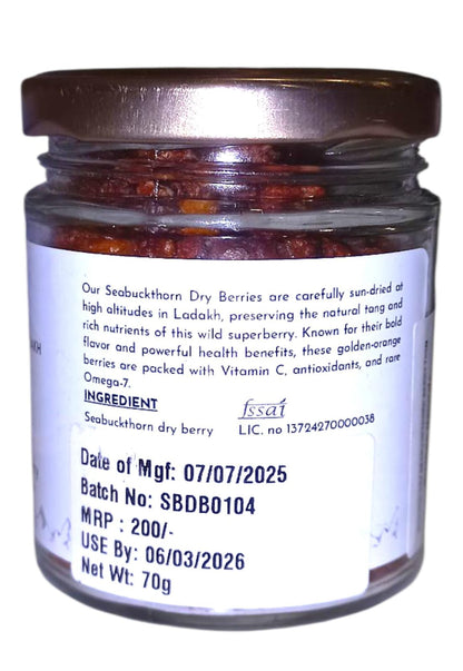 Seabuckthorn Berries |  Dry - (Nubra valley, Leh Ladakh) - 100% Natural - Siachen Naturals - 70gm