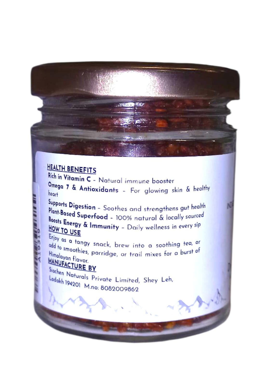 Seabuckthorn Berries |  Dry - (Nubra valley, Leh Ladakh) - 100% Natural - Siachen Naturals - 70gm