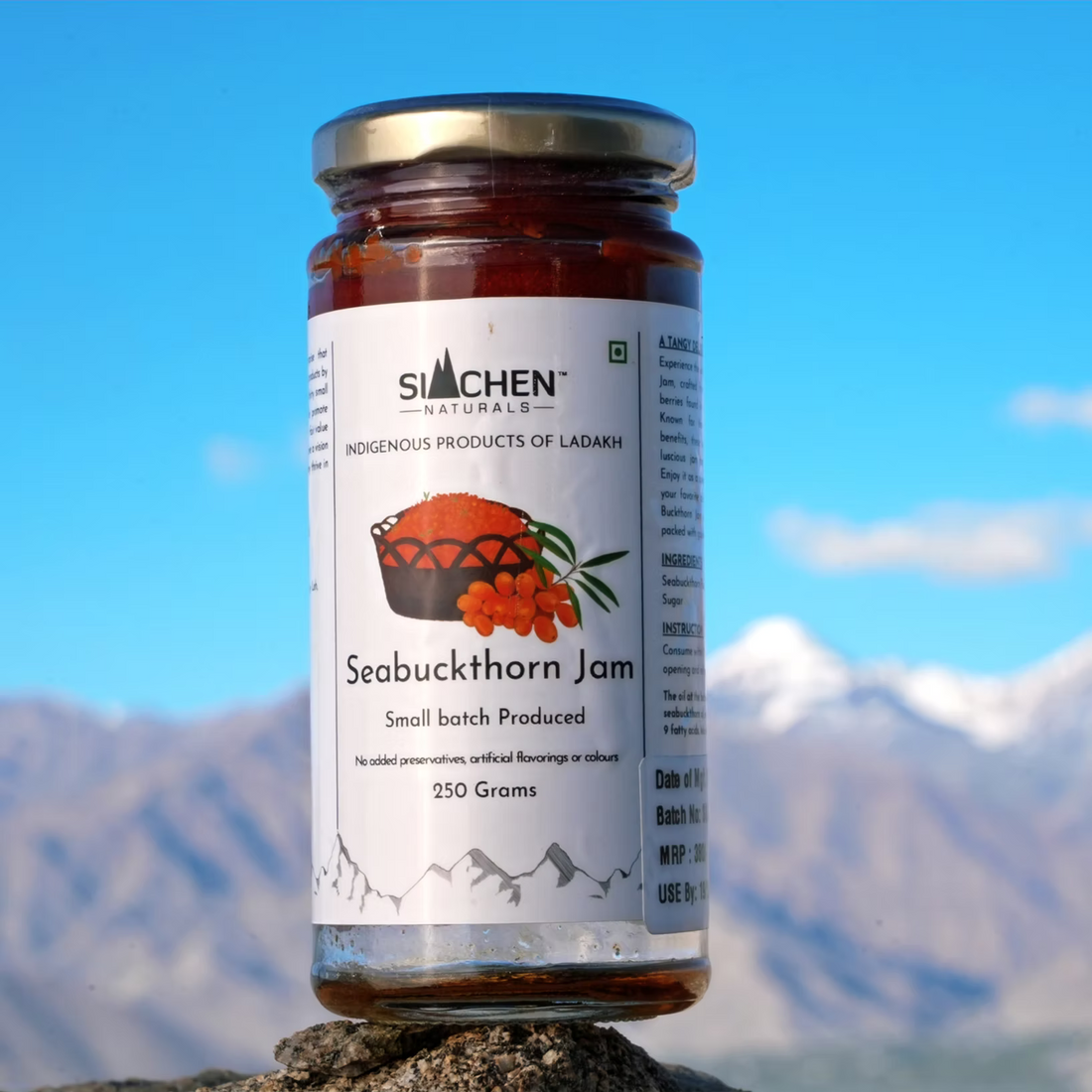 Jam | Seabuckthorn Jam - Ladakh - No Added Preservatives, Artificial Flavorings Or No Added Colour - Siachen Naturals - 250gm