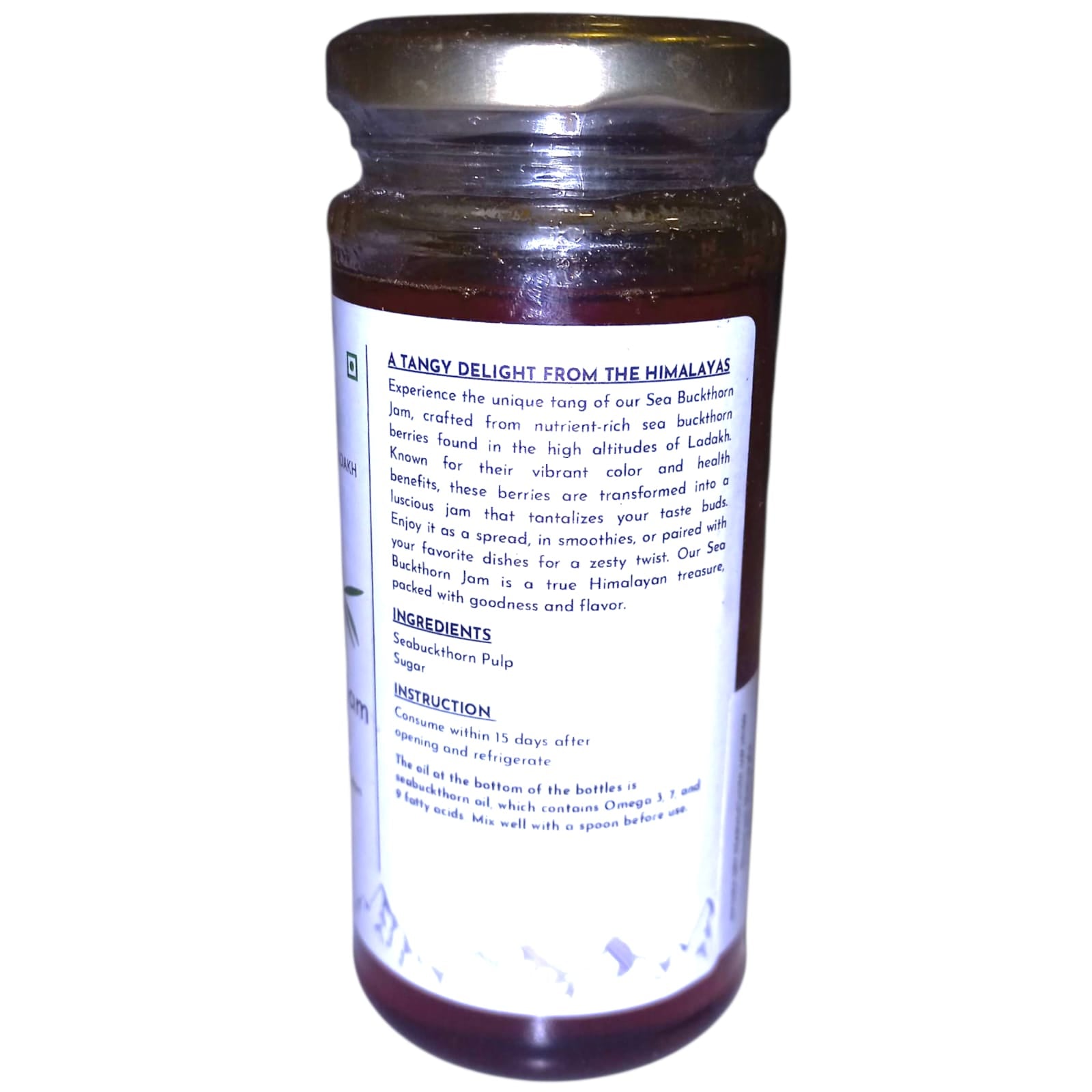 Jam | Seabuckthorn Jam - Ladakh - No Added Preservatives, Artificial Flavorings Or No Added Colour - Siachen Naturals - 250gm