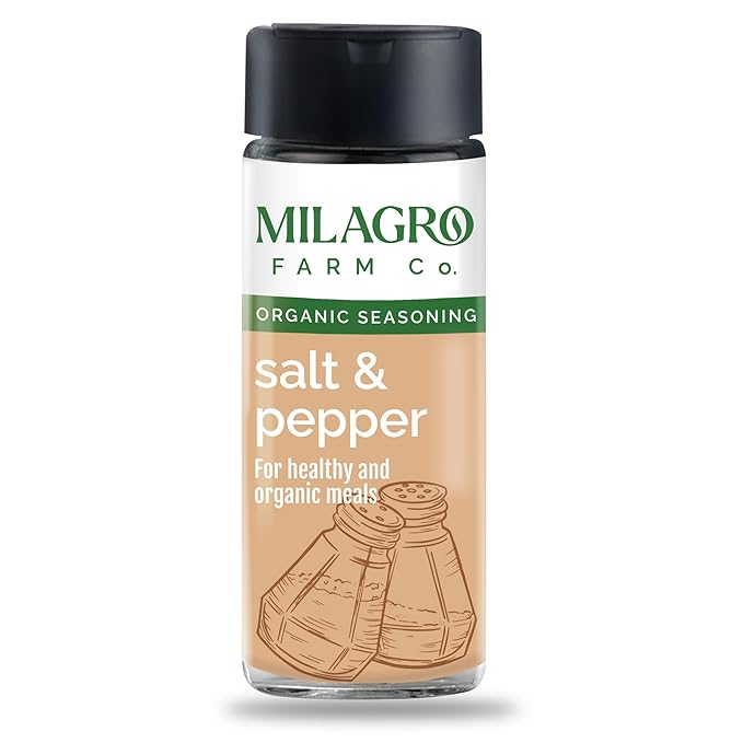 Seasoning | Salt &amp;amp; Pepper - For Organic &amp;amp; Healthy Meals - Organic - Additive Free &amp;amp; No Preservatives - Milagro Farm Co. - 70gm