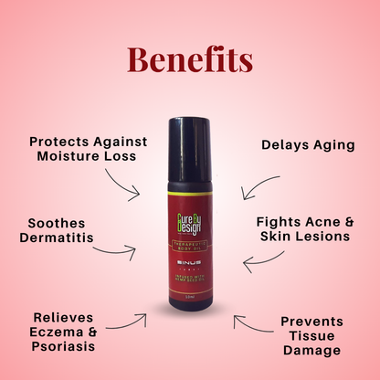 Body Oil | Theraputic Body Oil (Sinus) - Infused With Hemp Seed Oil - Cure By Design - 10ml