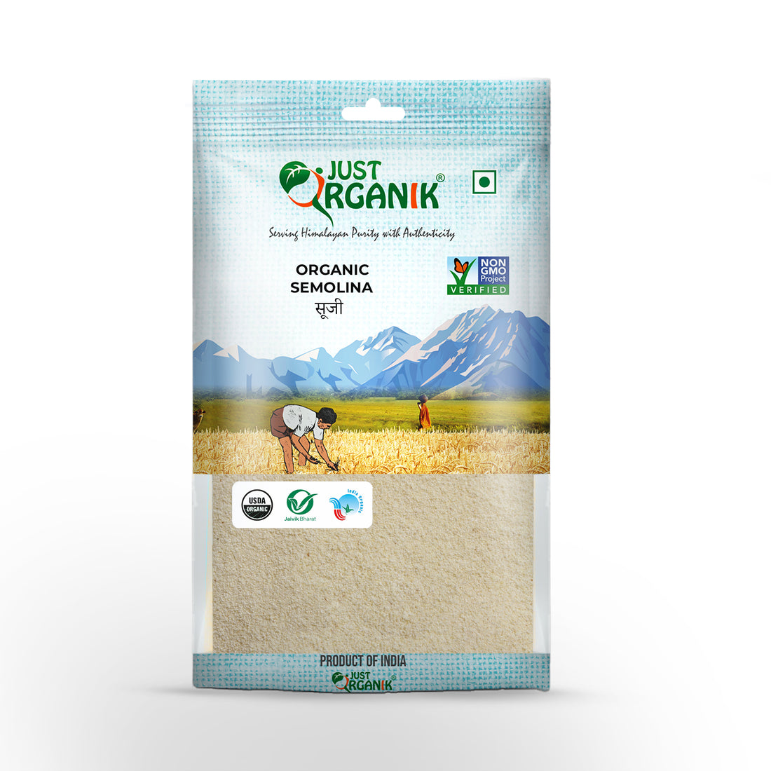 Suji | (Semolina) - USDA Organic - Just Organik - 500gm