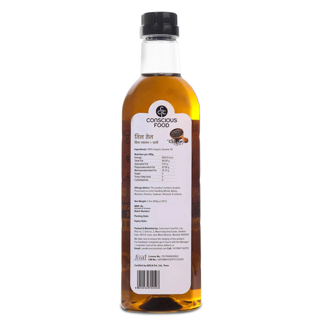 Sesame Oil | Cold Pressed – Conscious Food – 1000ml
