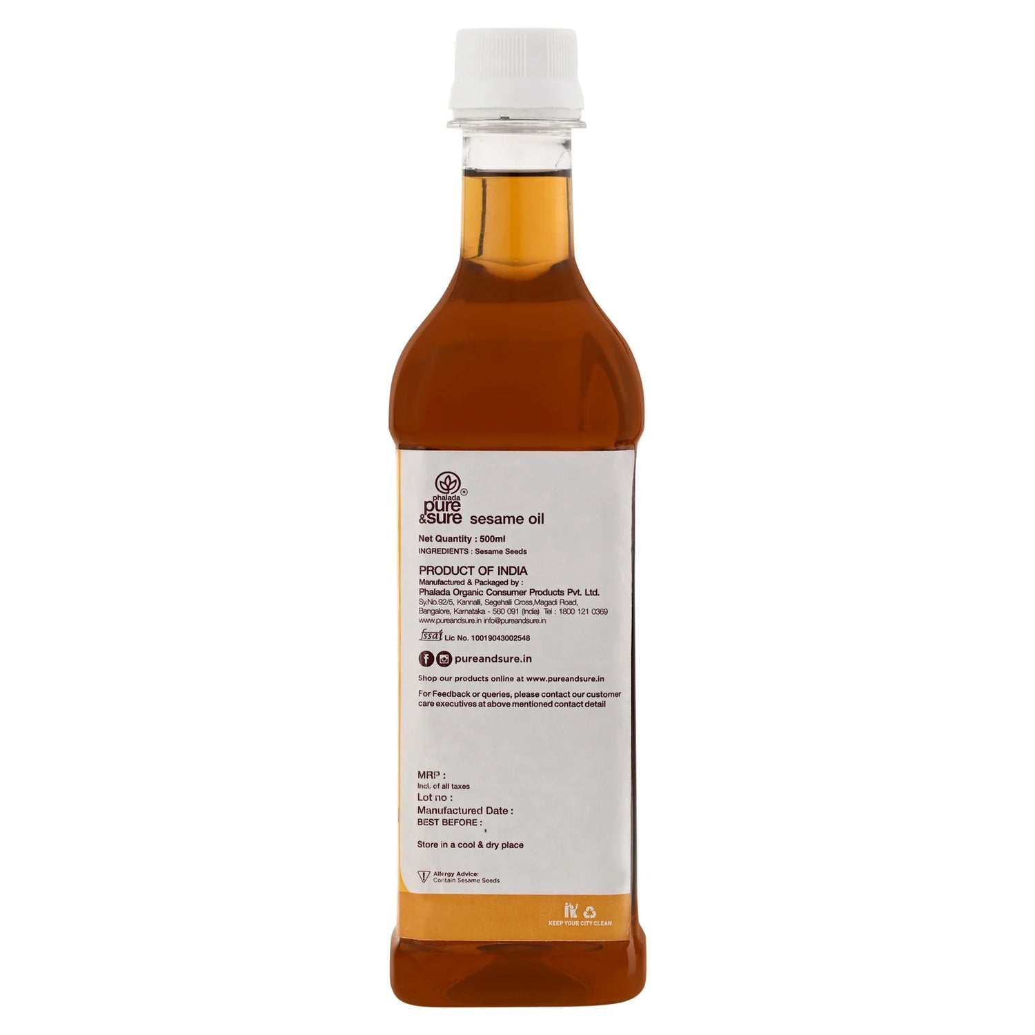 Sesame Oil | Cold Pressed - Pure and Sure - 1000ml