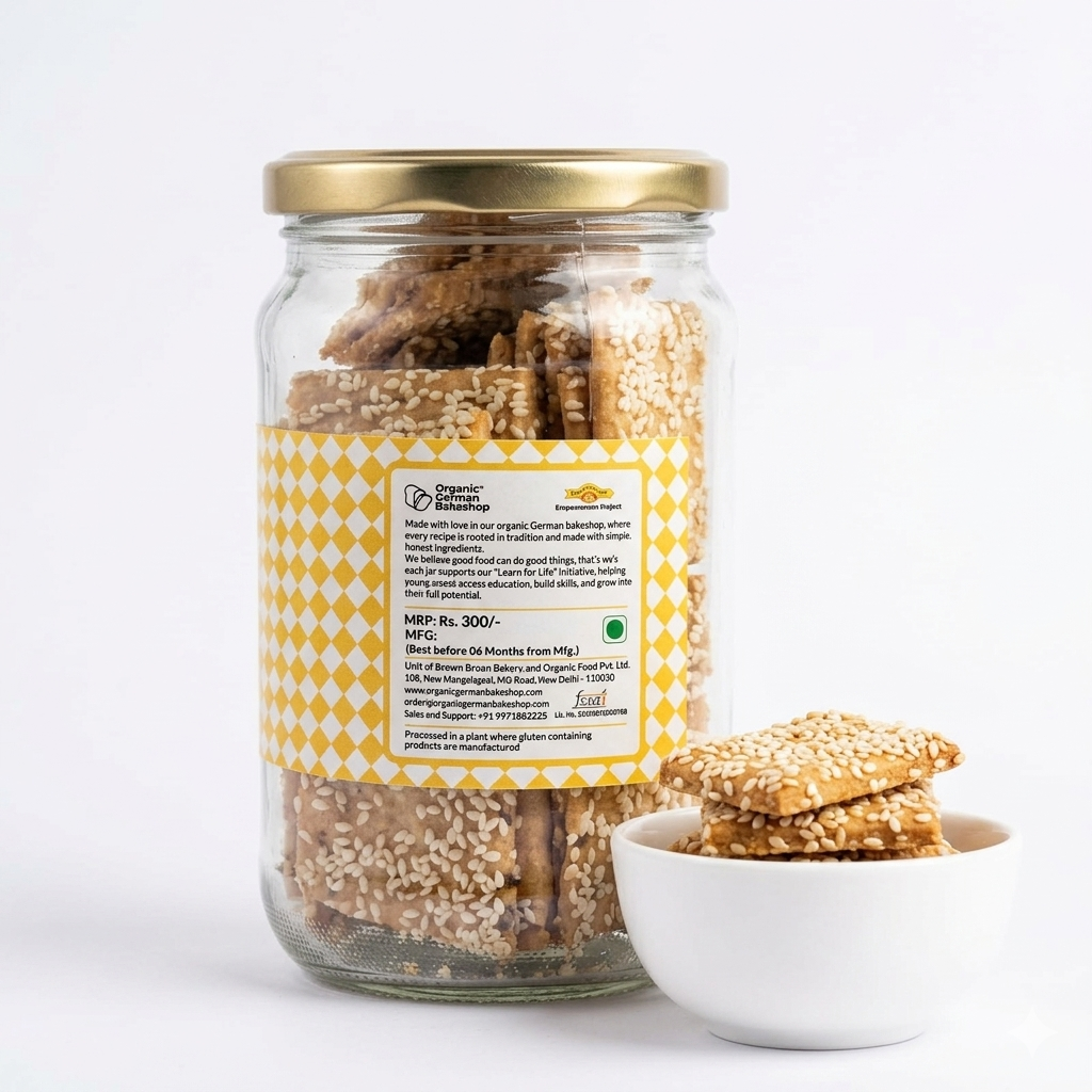 Crispy Bread | Sesame Vegan Crispy Bread – German Bakery – 150gm