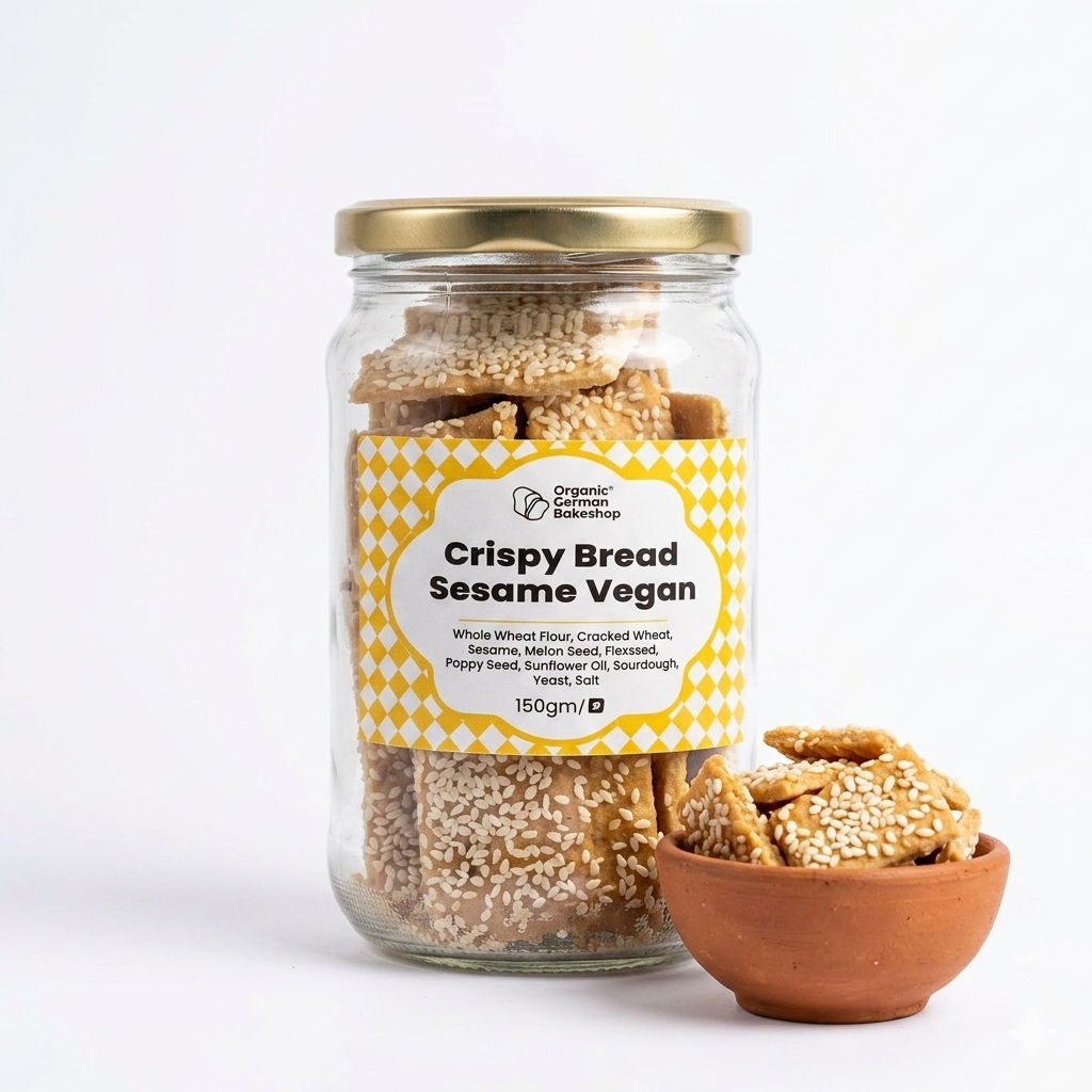 Crispy Bread | Sesame Vegan Crispy Bread – German Bakery – 150gm