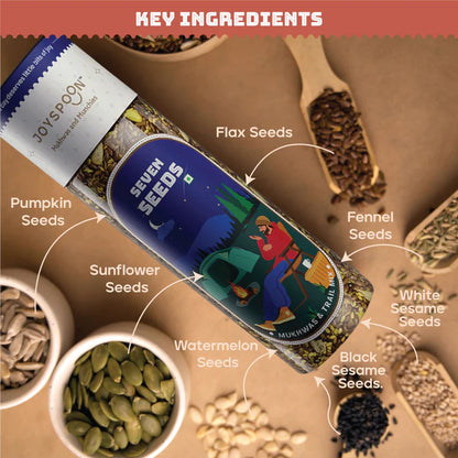 Mouth Freshener | Premium (Seven Seeds) - No Supari, No Preservatives &amp;amp; No Artificial Flavour - Joyspoon - 100gm