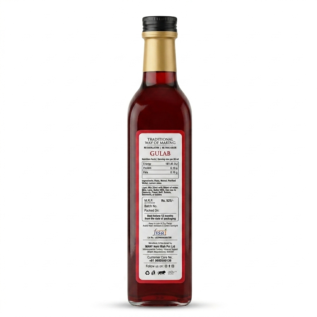 Sharbat | Gulab Khaas – Taste Of Rajputana - Natural Ingredients - No Added Artificial Colors, Distillation &amp;amp; No Added Preservatives – 5S Farm – 700ml