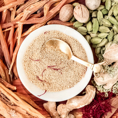 Shatavari Powder | (With Kashmiri Saffron, Ceylon Cinnamon &amp;amp; Digestive Spices) - All Natural - Immunity Booster, No Added Sugar, No Artifial Colour &amp;amp; Flavour - Satmya - 100gm
