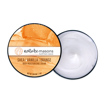 Cream | Body Moisturising Cream - Shea - Vanilla - Orange - Certified Organic - Vegan - Nature Masons - 200gm