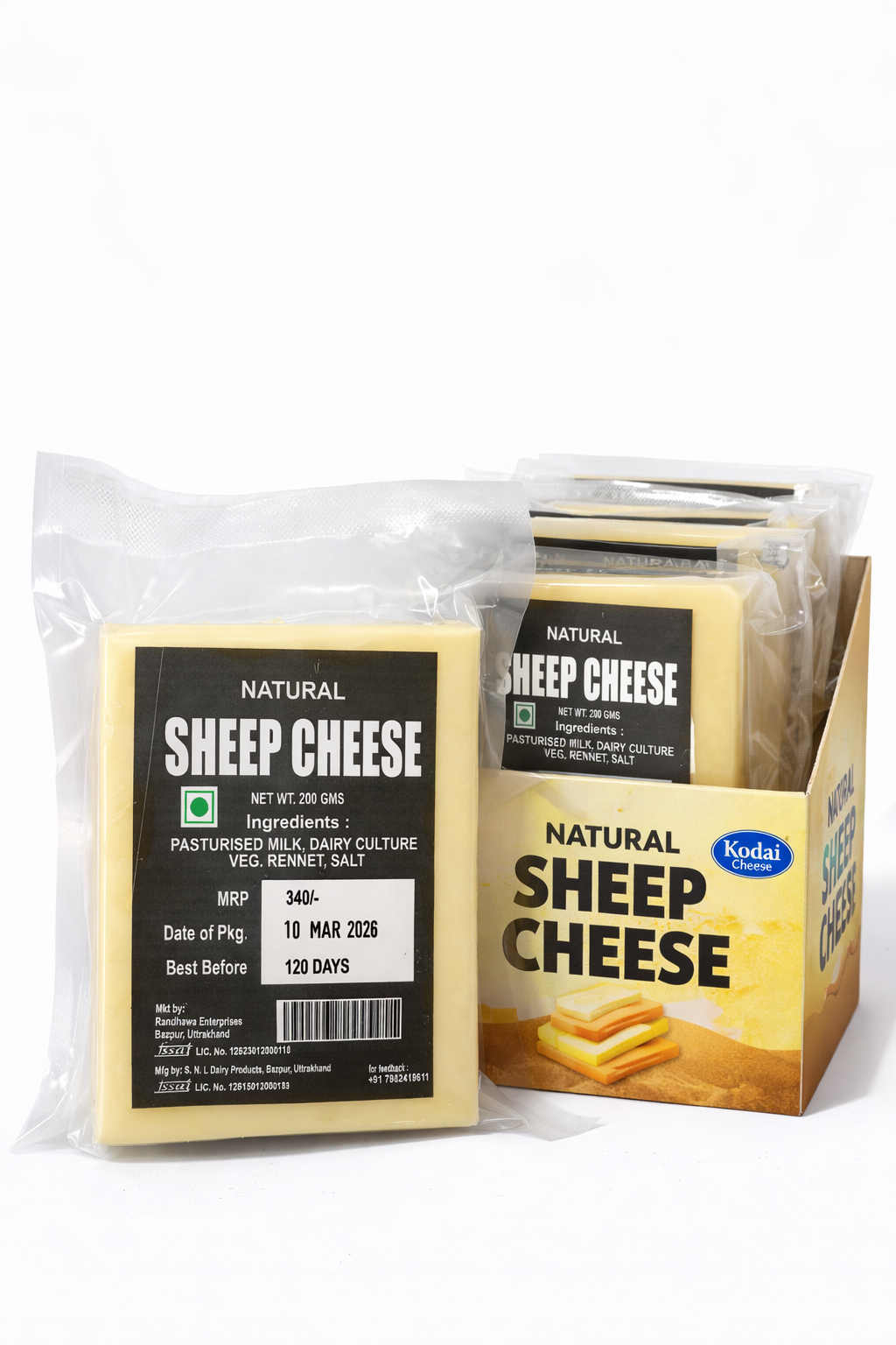 Cheese | Sheep Cheddar -100% Natural – Pasteurized - Kodai – 200gm