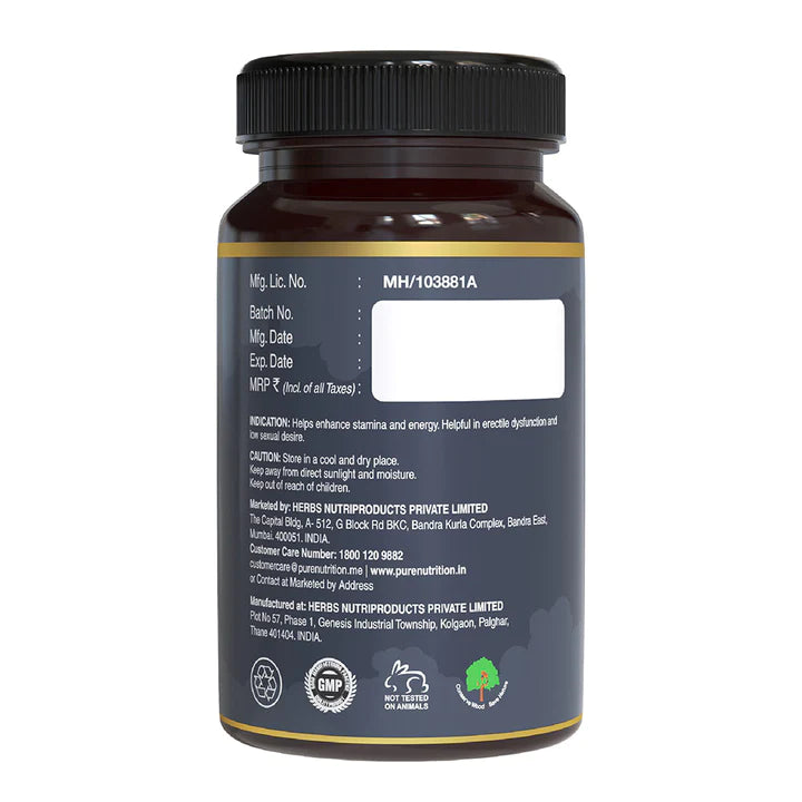 Shilajit Triple Gold (Fights Fatigue And Promotes Vitality) - 700mg - Natural - Indian - Stamina &amp; Vigor - Pure Nutrition – 30Capsule