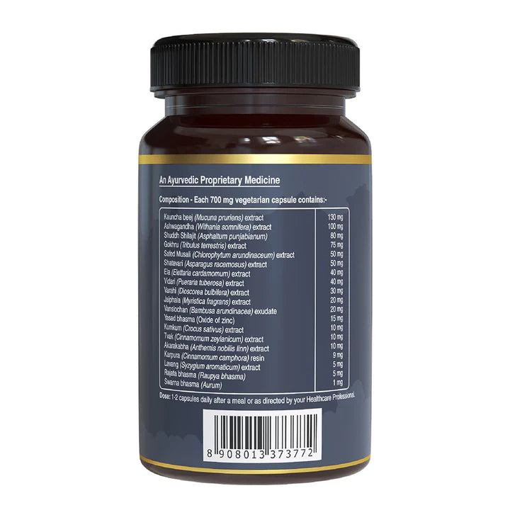 Shilajit Triple Gold (Fights Fatigue And Promotes Vitality) - 700mg - Natural - Indian - Stamina &amp; Vigor - Pure Nutrition – 30Capsule