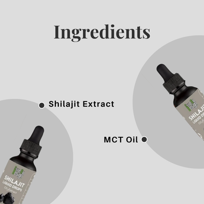 Shilajit Liquid Drops (CO2 Extract) -Dietary Supplement -Unleash Your Potential- Cure By Design - 30ml
