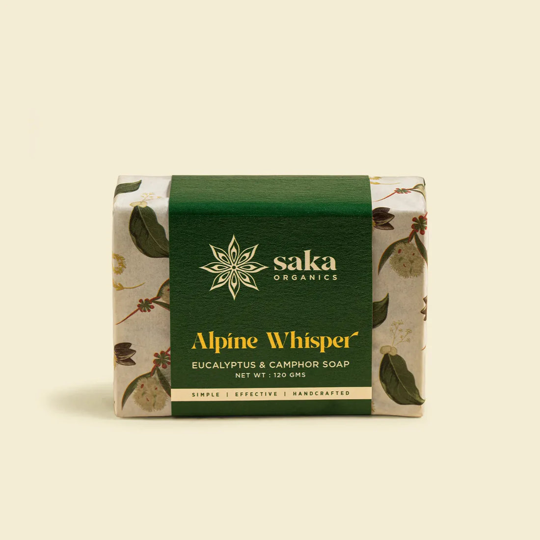 Soap |Alpine Whisper (Eucalyptus & Camphor Soap) – Handcrafted – Saka Organics – 120gm