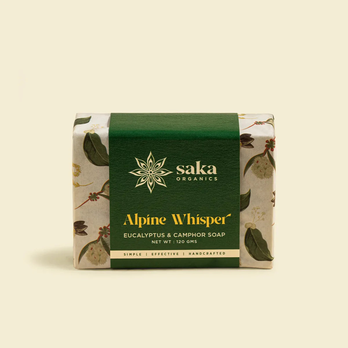 Soap |Alpine Whisper (Eucalyptus &amp; Camphor Soap) – Handcrafted – Saka Organics – 120gm