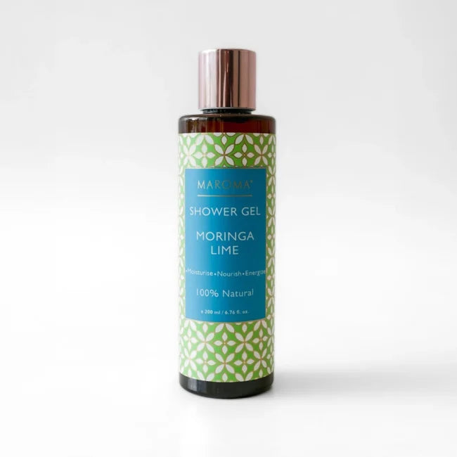 Shower Gel | Moringa Lime Shower Gel-  100% Vegan, 100% Natural - Moisturize, Nourish, Energize - Maroma - 300ml