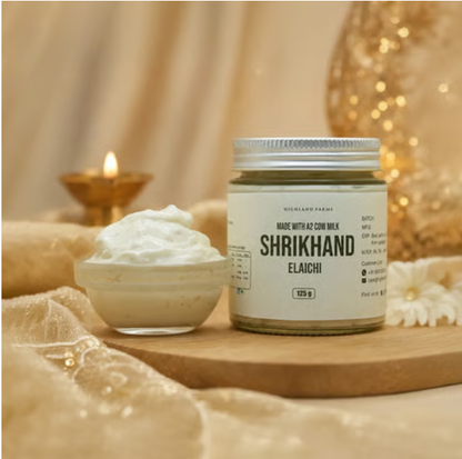 Elaichi Shrikhand - Made With A2 Cow Milk - No Preservatives - Highland Farms – 125gm
