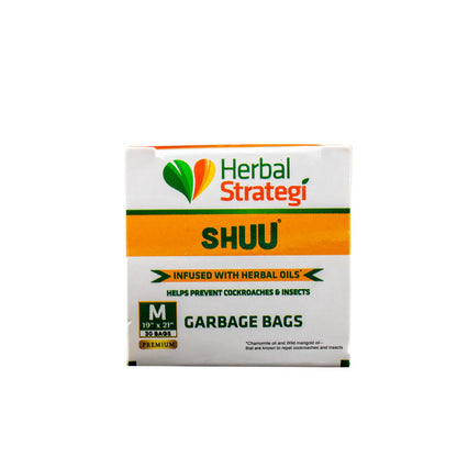 Garbage Bag | Shuu Garbage Bag - Helps Prevent Cockroach and Insects - Eco Friendly &amp; No Chemical - Herbal Strategi - 30 Medium Piece