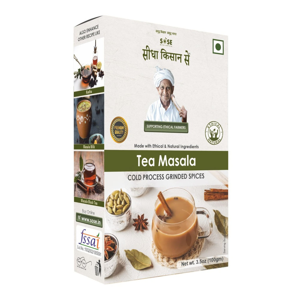 Tea | Masala Tea (Made With Ethical Ingredients) – Cold Pressed Grinded Spices – No Added Preservatives &amp; Chemical Free – SOSE – 100gm