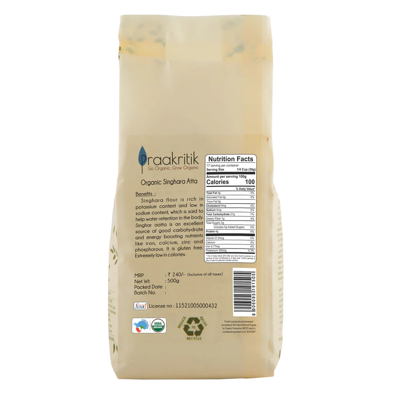 Singhara Atta - Gluten Free – Praakritik – 500gm