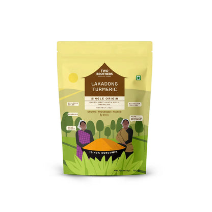 Turmeric Powder | Single Origin Lakadong Turmeric Powder (Mulieh, West Jaintia Hills, Meghalaya) - 10.43% Curcumin - Sundried - No Added Color - Two Brothers - 150g