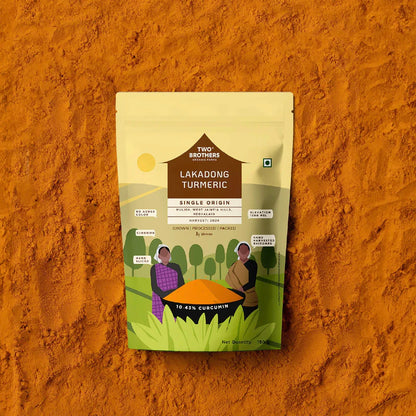 Turmeric Powder | Single Origin Lakadong Turmeric Powder (Mulieh, West Jaintia Hills, Meghalaya) - 10.43% Curcumin - Sundried - No Added Color - Two Brothers - 150g