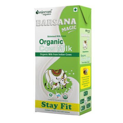 Cow Milk | Skimmed Cow Milk - Stay Fit - USDA Organic - No Antibiotic, No Stress Hormones, No Adulteration, No Contamination &amp;amp; Preservatives Free - Barsana Magic - 1000ml