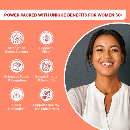 Slow - Multivitamin for Her 50+ – Astaxanthin, Vegan Omega &amp;amp; Critical Vitamins &amp;amp; Minerals – Time Conscious Supplement In Flaxseed Oil – Recharge &amp;amp; Restore – No Wheat – Wellbeing Nutrition – 60 Capsules