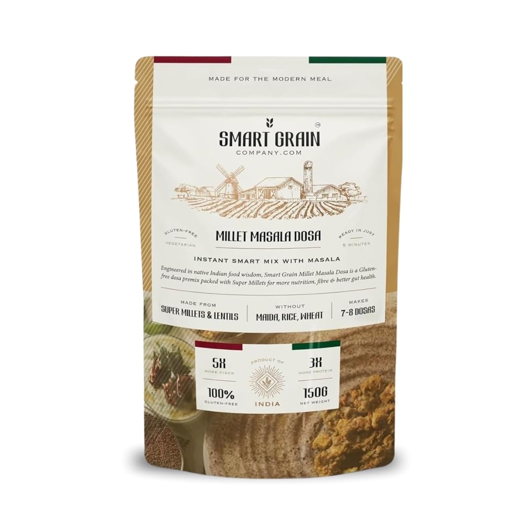 Dosa | Millet Masala Dosa - Gluten Free, Maida Free & Wheat Free - Smart Grain - 7-8 Dosas - 150gm