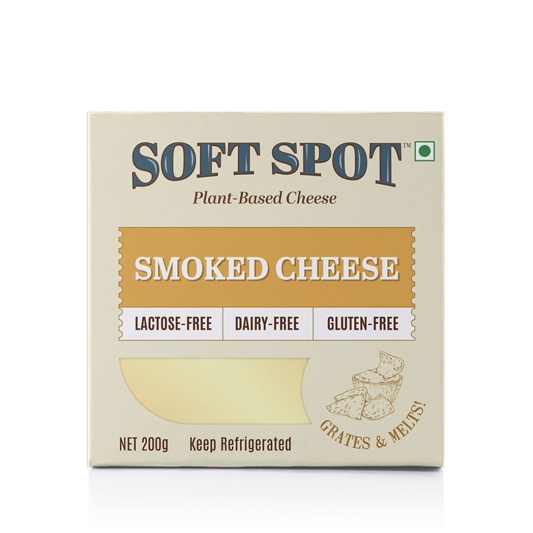 Vegan Cheese | Smoked Cheese – Pasteurized - Gluten Free, Dairy Free &amp;amp; Lactose Free - Soft Spot Foods - 200gm