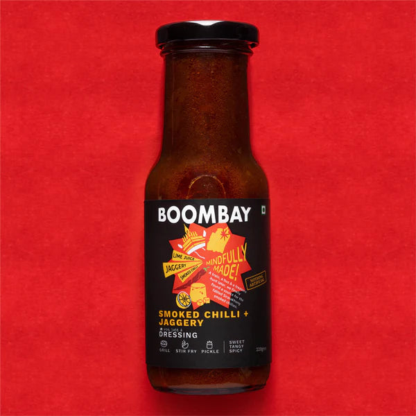Smoked Chilli + Jaggery (sweet tangy spicy) - Dressing - Grill, Stir Fry, Pickle - Natural - Indian - Gluten Free, No Refined Sugar &amp;amp; No Bad Oil - Boombay - 220gm