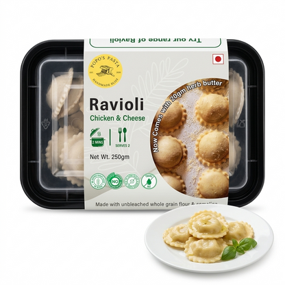 Smoked Chicken &amp; Cheese Ravioli ( Pasta + Lemon &amp; Sage Brown Butter) - Hand Made -No preservatives- Nature&