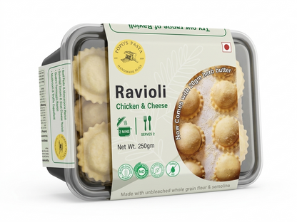 Smoked Chicken &amp; Cheese Ravioli ( Pasta + Lemon &amp; Sage Brown Butter) - Hand Made -No preservatives- Nature&