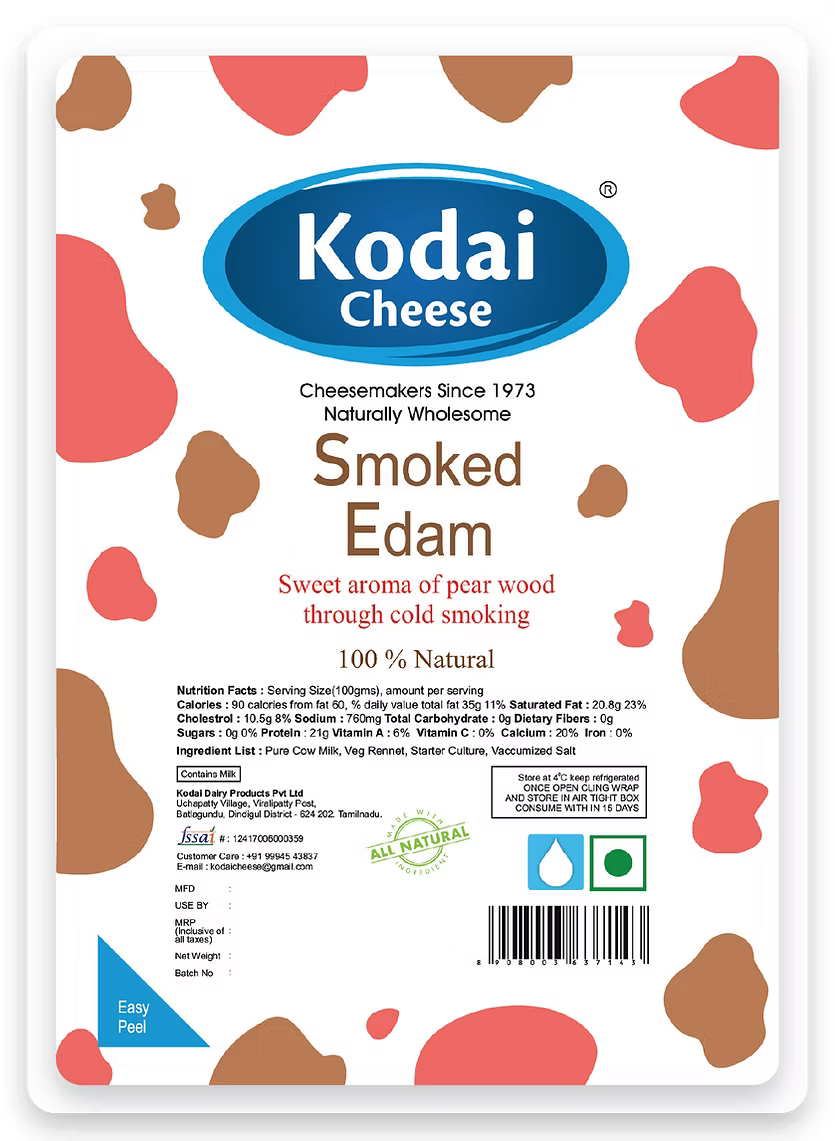 Smoked Edam Cheese - Pasteurized - Kodai - 200gm