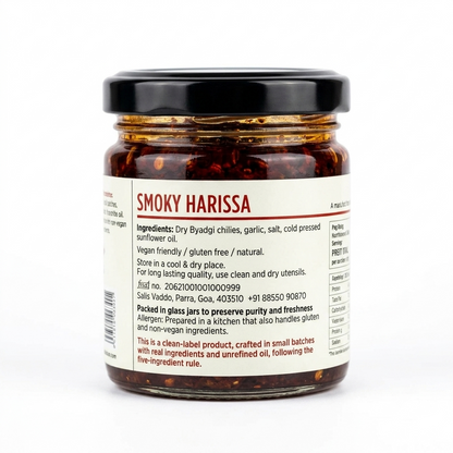 Chilli Paste | Smoky Harissa (Maghreb Chilli Paste)-Bold &amp; Spicy - 100% Natural - Vegan &amp; Gluten Free-No Added Sugar - GOAJARS - 100gm