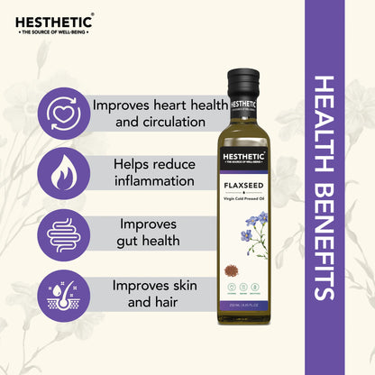 Flaxseed Oil | For Cooking, Baking &amp; Smoothies - Virgin Cold Pressed Oil - HESTHETIC – 250ml