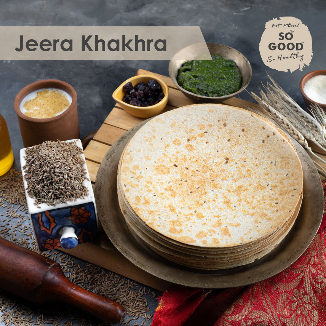 Khakhra | Jeera Khakhra (Made With Ethical & Natural Ingredients) - Roasted - No Maida & No Added Preservatives - So Good - 300gm