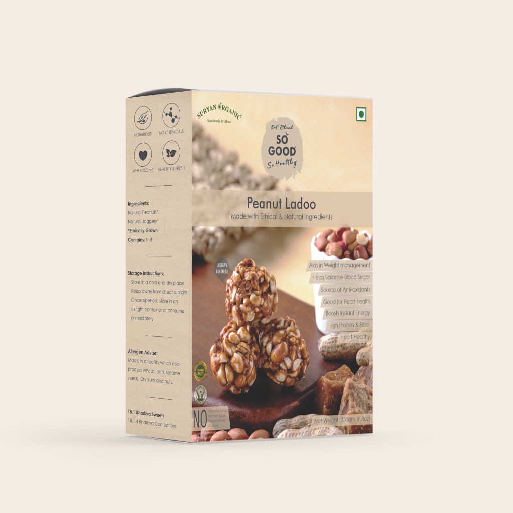 Ladoo | Peanut Ladoo - Natural - Made With Ethical & Natural Ingredients - No Refined Sugar, Glucose Syrup, No Preservatives Or No Colors - So Good - 250gm