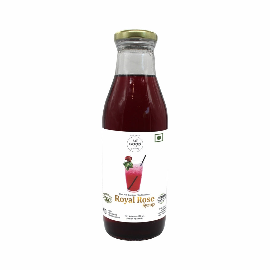 Syrup | Royal Rose Syrup (Made With Natural And Ethical Ingredients) - Natural - Sulphur Free, Cane Free, No Colors, No Preservatives & No Artificial Flavour - So Good - 500ml