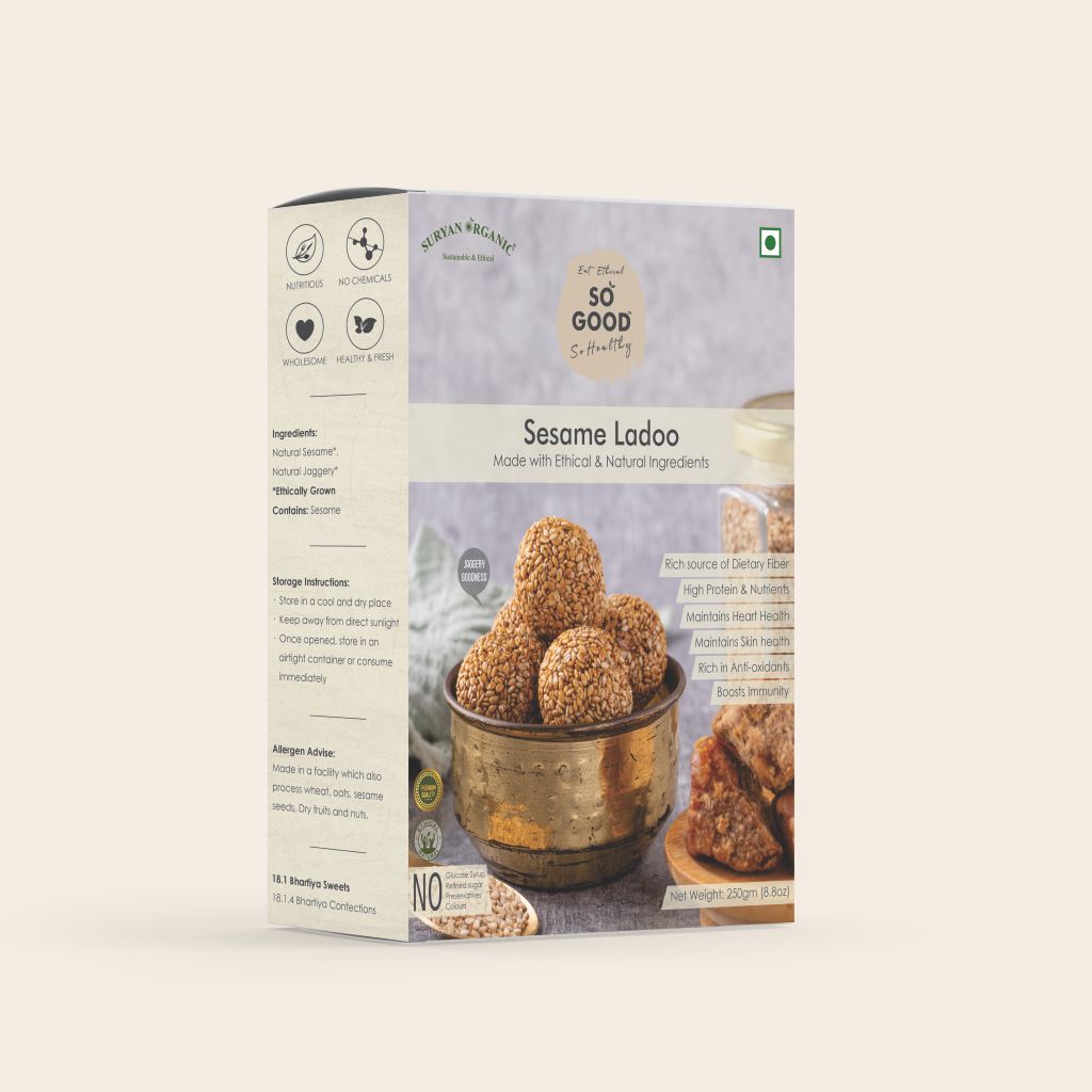 Ladoo | Sesame Ladoo - Made With Ethical & Natural Ingredients -No Refined Sugar, Glucose Syrup, No Preservatives Or No Colors - So Good - 250gm
