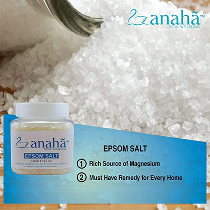 Epsom Salt | Soak &amp; Relax – Relieves Muscle Tension, Pain &amp; Inflammation In Joints &amp; Feel Reinvigorated &amp; Refreshed – Anaha – 250gm