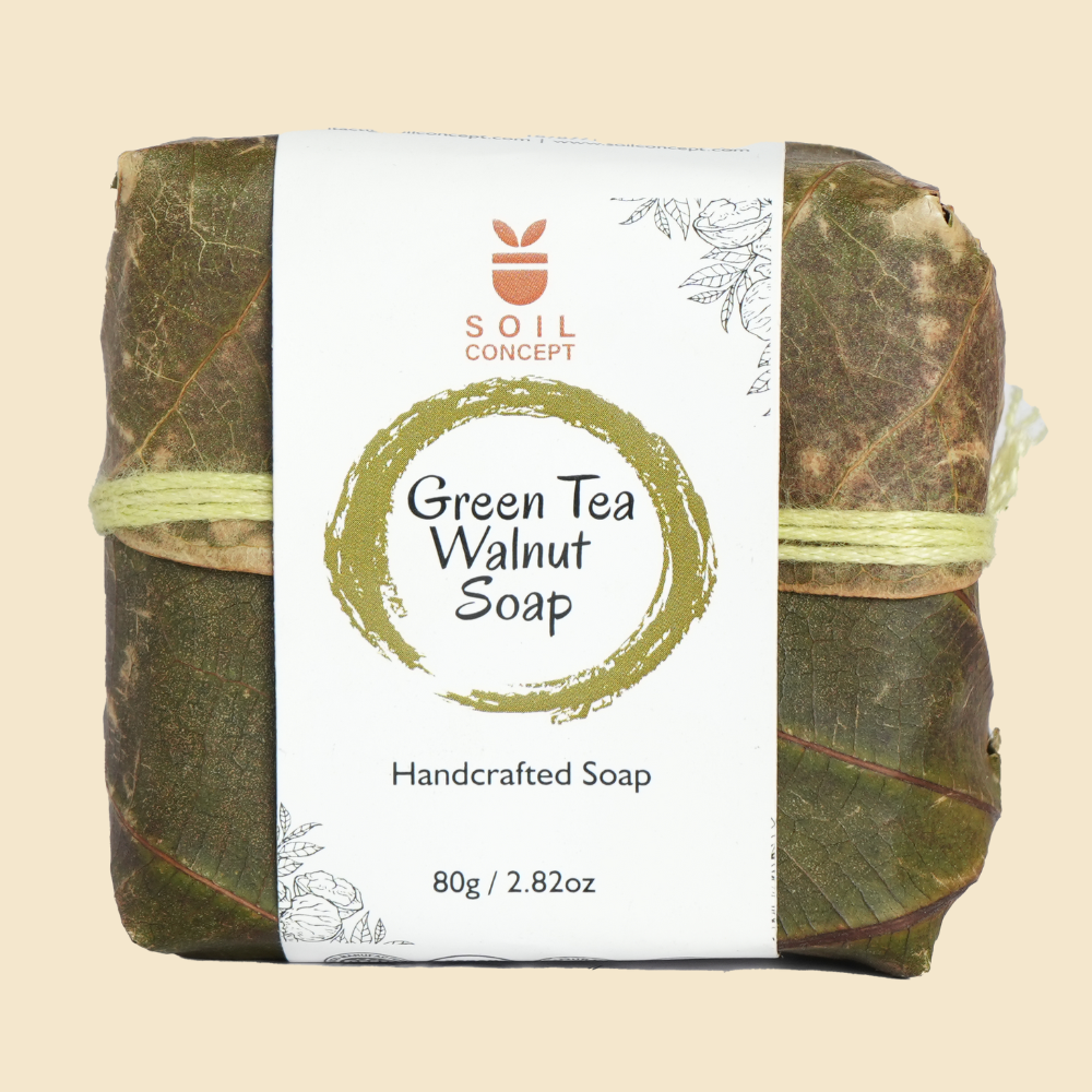Soap | (Green Tea Walnut) - Handcrafted – Soil Concept – 80gm