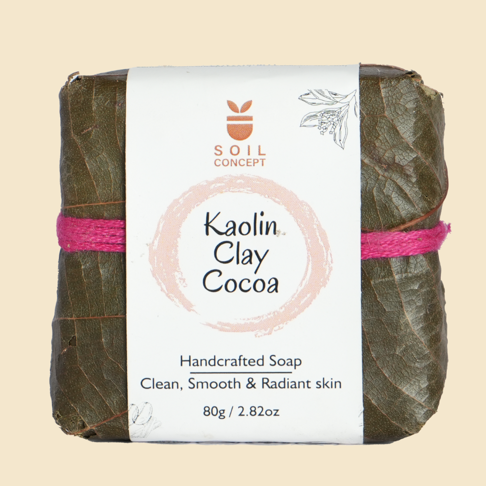 Soap | (Kaolin Clay &amp;amp; Cocoa) – Clean, Smooth &amp;amp; Radiant Skin - Handcrafted – Soil Concept – 80gm