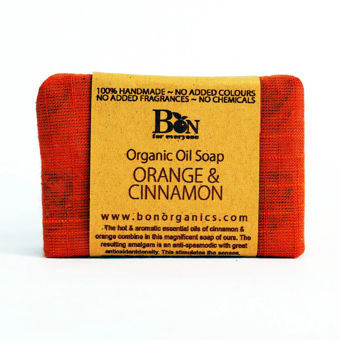 Soap | Orange &amp; Cinnamon - Organic - No Added Colours, Fragrances &amp; No Chemical - Bon Organic - 100gm